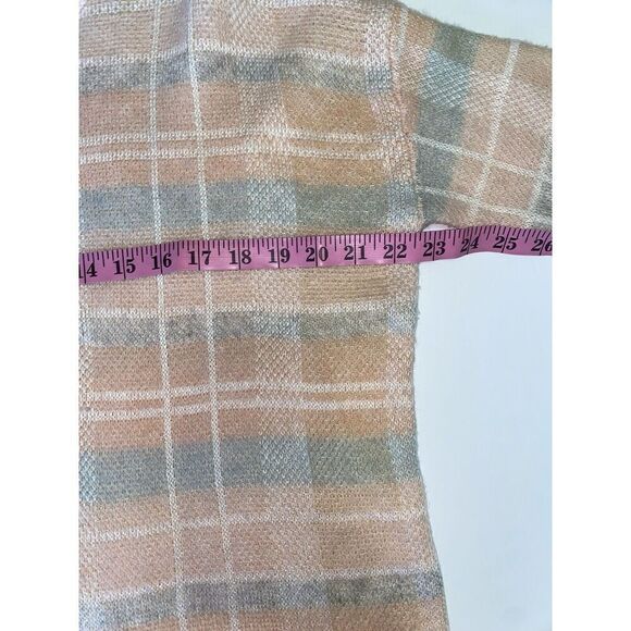 Lou & Grey Plaid Wool Alpaca Blend Sweater Beige Pink Neutral Academia Tunic Med - Picture 14 of 16